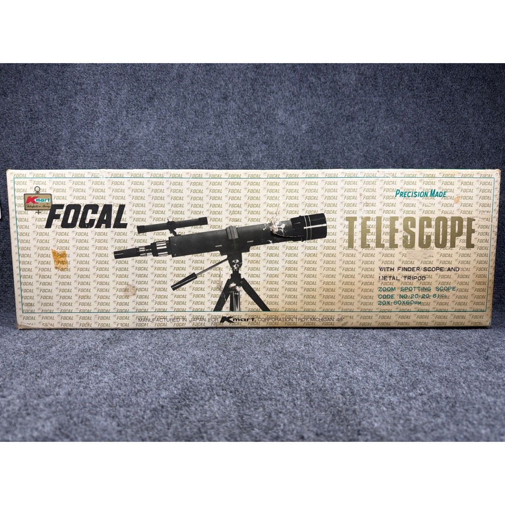 Vintage Focal 20x-60x 60mm Zoom Spotting Scope Telescope Tripod Japan 20-20-61